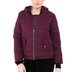 Rising Quilted Puffer Padded Hooded Warm Bubble Ladies Women Coat Jacket Medium